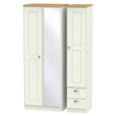 Elizabeth Tall Triple Mirror with Drawer Wardrobe