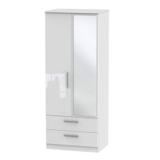 Kingsley 2ft 6in 2 Drawer Mirrored Wardrobe