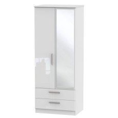 Kingsley Tall 2ft 6in 2 Drawer Mirrored Wardrobe Kingsley Tall 2ft 6in 2 Drawer Mirrored Wardrobe