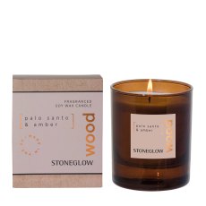 Stoneglow Wood Elements Palo Santo & Amber Soy Wax Scented Candle