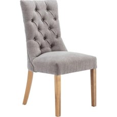 Grey Curved Button Back Dining Chair