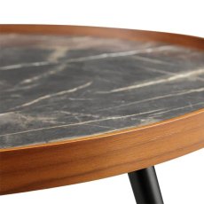 Lima Black Walnut Marble Lamp Table