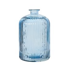 Kaemingk Recycled Blue Ridged Glass Vase Kaemingk Recycled Blue Ridged Glass Vase