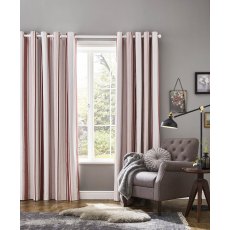 Laura Ashley Awning Stripe Crimson Blackout Eyelet Curtains W 88" x D 72" Laura Ashley Awning Stripe Crimson Blackout Eyelet Curtains W 88" x D 72"