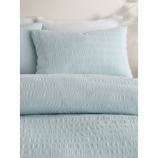 Serene Honley Seersucker Duck Egg Duvet Cover Set