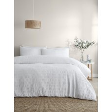 Serene Honley Seersucker White Duvet Cover Set Single Serene Honley Seersucker White Duvet Cover Set Single