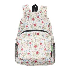Eco Chic Lightweight Cream Floral Foldable Backpack Eco Chic Lightweight Cream Floral Foldable Backpack