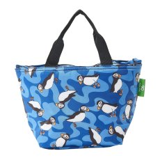 Eco Chic Lightweight Blue Puffin Insulated Foldable Lunch Bag Eco Chic Lightweight Blue Puffin Insulated Foldable Lunch Bag