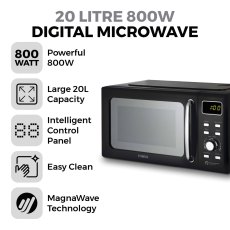 Tower 20L 800w Digital Microwave Black Tower 20L 800w Digital Microwave Black