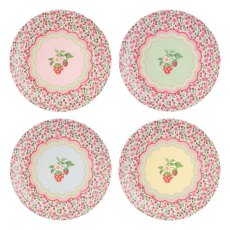 Cath Kidston Strawberry 4pk Melamine Picnic Dinner Plates Cath Kidston Strawberry 4pk Melamine Picnic Dinner Plates