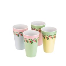 Cath Kidston Strawberry 4pk Melamine Picnic Tumblers Cath Kidston Strawberry 4pk Melamine Picnic Tumblers