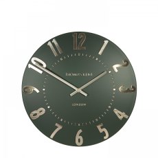 Thomas Kent Arabic 12" Olive Green Wall Clock