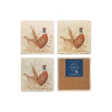 The Humble Hare Pheasant Parade Coaster Pair