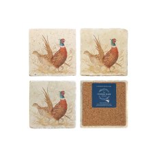 The Humble Hare Pheasant Parade Coaster Pair