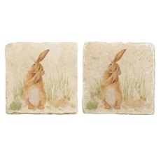 The Humble Hare Coaster Pair