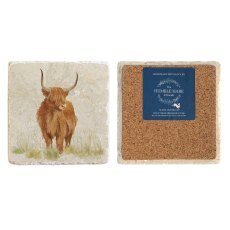The Humble Hare Hairy Highland Coaster Pair