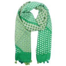Zelly Green Multi Pattern Scarf