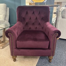 Alexander & James Percy Sofia Chair in Plush Brinjal