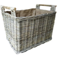 Lows Rectangular Log Basket with Jute Liner Lows Rectangular Log Basket with Jute Liner