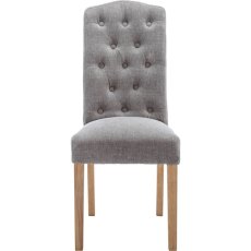 Button Back Dining Chair in Grey