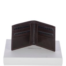 Fonz Leather Mens Classic 8 Card Billfold Wallet Brown