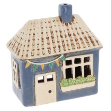 Shudehill Village Pottery Garden House Blue Tealight Shudehill Village Pottery Garden House Blue Tealight