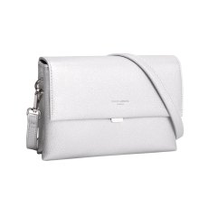 David Jones Half Flap Shoulder Clutch Silver David Jones Half Flap Shoulder Clutch Silver