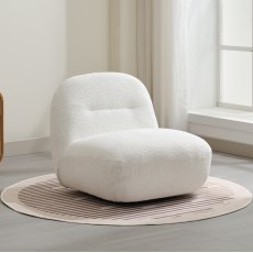 Luna Swivel Accent Chair in Ice Cream