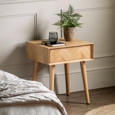 Herringbone 1 Drawer Side Table Herringbone 1 Drawer Side Table