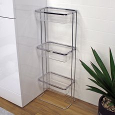 Showerdrape Pure 3 Tier Rect Floor Caddy Showerdrape Pure 3 Tier Rect Floor Caddy