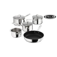Stellar Profile 7000 5 Piece Draining Saucepan and Fry Pan Set Stellar Profile 7000 5 Piece Draining Saucepan and Fry Pan Set