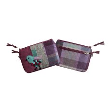 Earth Squared Tweed Applique Juliet Purse Bird Carberry Purple Earth Squared Tweed Applique Juliet Purse Bird Carberry Purple