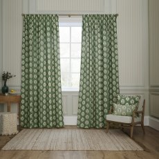 Sanderson Sessile Leaf Green Pencil Pleat Curtains