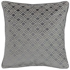 Paoletti Avenue Grey Velvet Jacquard Cushion