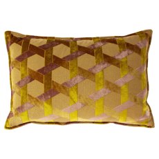Paoletti Delano Ochre and Blush Velvet Jacquard Cushion Paoletti Delano Ochre and Blush Velvet Jacquard Cushion
