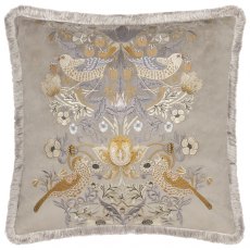 Morris & Co Strawberry Thief Biscuit Embroidered Cushion Morris & Co Strawberry Thief Biscuit Embroidered Cushion