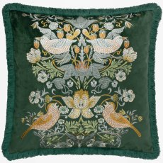 Morris & Co Strawberry Thief Forest Green Embroidered Cushion Morris & Co Strawberry Thief Forest Green Embroidered Cushion