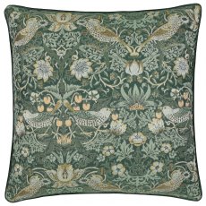 Morris & Co Strawberry Thief Forest Green Jacquard Cushion Morris & Co Strawberry Thief Forest Green Jacquard Cushion