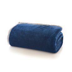 Deyongs Blackbrook Navy and Platinum Sherpa Reverse Throw