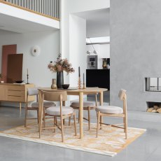 G Plan Winchester Oval Extending Dining Table and 4 Grey Flora Chairs