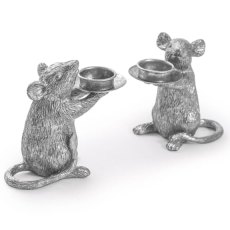 McGowan Rutherford Pair of Silver Mouse Candle Holders McGowan Rutherford Pair of Silver Mouse Candle Holders