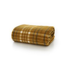 Deyongs Snuggle Touch Tartan Throw 140x180cm Ochre