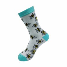 Eco Chic White Bumblebees Eco-Friendly Bamboo Socks Eco Chic White Bumblebees Eco-Friendly Bamboo Socks