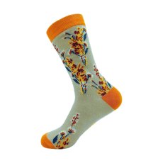 Eco Chic Beige Flowers Eco-Friendly Bamboo Socks