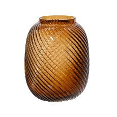 Kaemingk Vase glass solid colour espresso swirl Kaemingk Vase glass solid colour espresso swirl