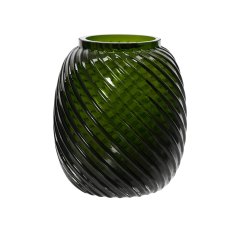 Kaemingk Vase glass solid color green swirl