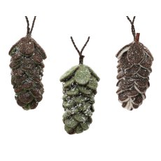 Kaemingk Wool Pinecone with snow Kaemingk Wool Pinecone with snow