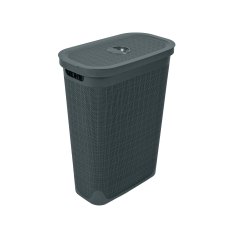 Addis Faux Hessian Charcoal 40L Slim Laundry Hamper Addis Faux Hessian Charcoal 40L Slim Laundry Hamper