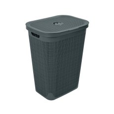 Addis Faux Hessian Charcoal 60L Laundry Hamper Addis Faux Hessian Charcoal 60L Laundry Hamper