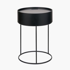 Pacific Hugo Black Wood Veneer and Black Metal Storage Table Pacific Hugo Black Wood Veneer and Black Metal Storage Table